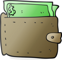 cartoon wallet full of money png