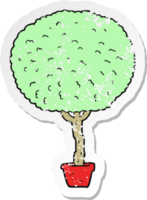 pegatina retro angustiada de un árbol de dibujos animados png