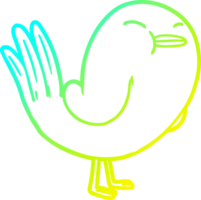 cold gradient line drawing cartoon bird png