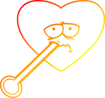 caldo gradiente disegno cartone animato amore cuore malato png