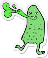 klistermärke av en tecknad rolig slime monster png