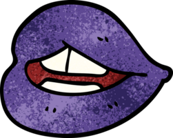 caricatura, garabato, púrpura, labios png