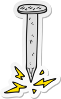 pegatina de un clavo golpeado de dibujos animados png