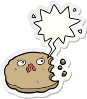 biscoito de desenho animado e adesivo de bolha de fala png