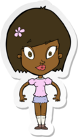 sticker of a cartoon pretty woman png