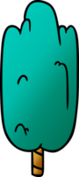 gradiente de dibujos animados doodle solo árbol verde png