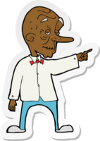 sticker of a cartoon old man pointing png