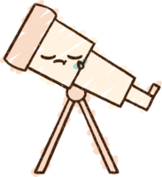 desenho de giz de telescópio png