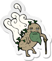 sticker of a cartoon old potato png