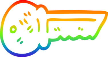 Regenbogen-Gradientenlinie Zeichnung Cartoon Metallschlüssel png