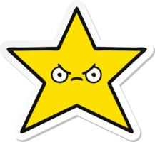 adesivo de uma estrela de ouro de desenho animado bonito png