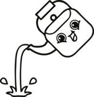 line drawing cartoon pouring kettle png