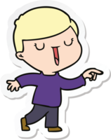 sticker of a cartoon happy boy png