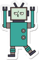 adesivo di un simpatico robot cartone animato png