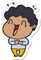 sticker of a cartoon happy man png