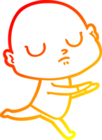 warm gradient line drawing cartoon bald man png