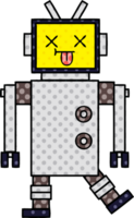 robot de dessin animé de style bande dessinée png