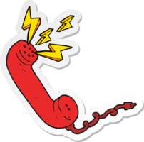 adesivo de um receptor de telefone de desenho animado png