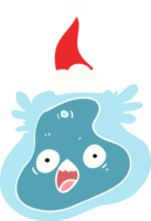 piatto colore illustrazione di un' germe indossare Santa cappello png