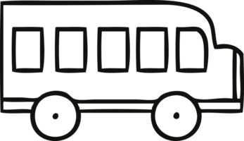 line drawing cartoon school bus png