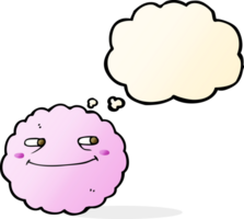 cartoon happy cloud with thought bubble png