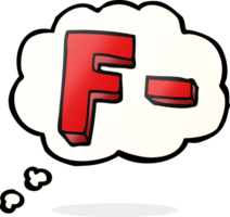thought bubble cartoon F grade png