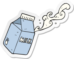 autocollant d'un carton de lait de dessin animé png