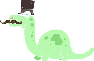 plano color ilustración de un dibujos animados elegante dinosaurio png