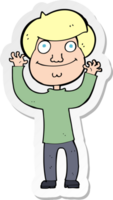 sticker of a cartoon happy boy png