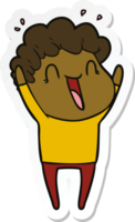 sticker of a cartoon happy man png