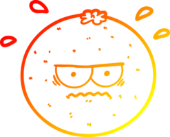 desenho de linha de gradiente quente desenho laranja com raiva png