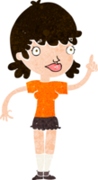 caricatura, mujer, con, idea png