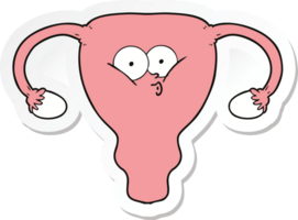 sticker of a cartoon uterus png