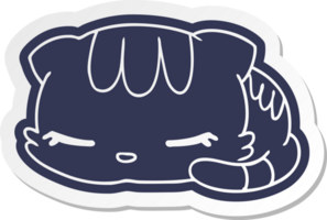 cartoon sticker kawaii schattig slapend katje png