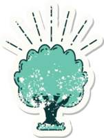 grunge sticker of tattoo style tree png