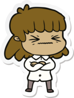 sticker of a cartoon woman png