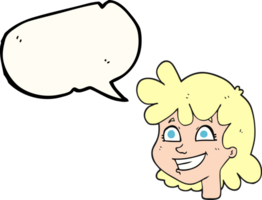 speech bubble cartoon female face png