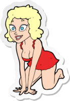 klistermärke av en tecknad serie rolig sexig kvinna png