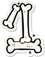 sticker of a cartoon halloween bone number png