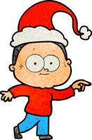 textured cartoon of a happy old woman wearing santa hat png