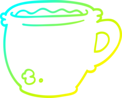 cold gradient line drawing cartoon hot cup of coffee png