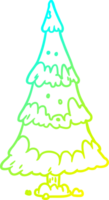 cold gradient line drawing snowy christmas tree png
