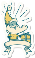 sticker of tattoo style santa claus christmas character png