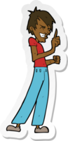 sticker van een cartoon boze man ruzie png