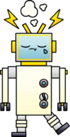 gradient shaded cartoon crying robot png