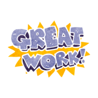 retro cartoon great work symbol png