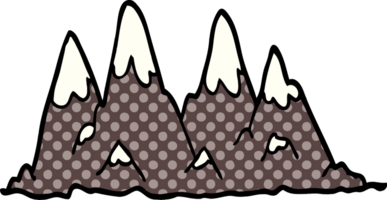 chaîne de montagnes de doodle de dessin animé png