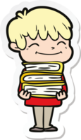 sticker of a cartoon happy boy png