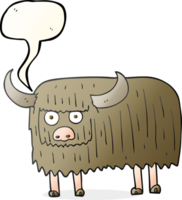 discours bulle dessin animé poilu vache png