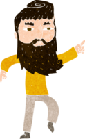 cartoon bearded man pointing the way png